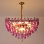 Fuchsia Prism Empire Chandelier – Hand-Blown Glass Pendant Light