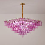 Fuchsia Prism Empire Chandelier – Hand-Blown Glass Pendant Light