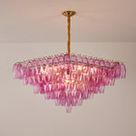 Fuchsia Prism Empire Chandelier – Hand-Blown Glass Pendant Light