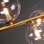 Fulesi Modern Glass Ball Linear Chandelier for Dining Room, Gold Finish
