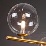 Fulesi Modern Glass Ball Linear Chandelier for Dining Room, Gold Finish