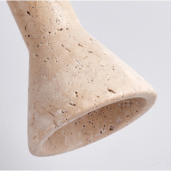 Funnel Travertine Pendant Light – Natural Stone Modern Hanging Lamp
