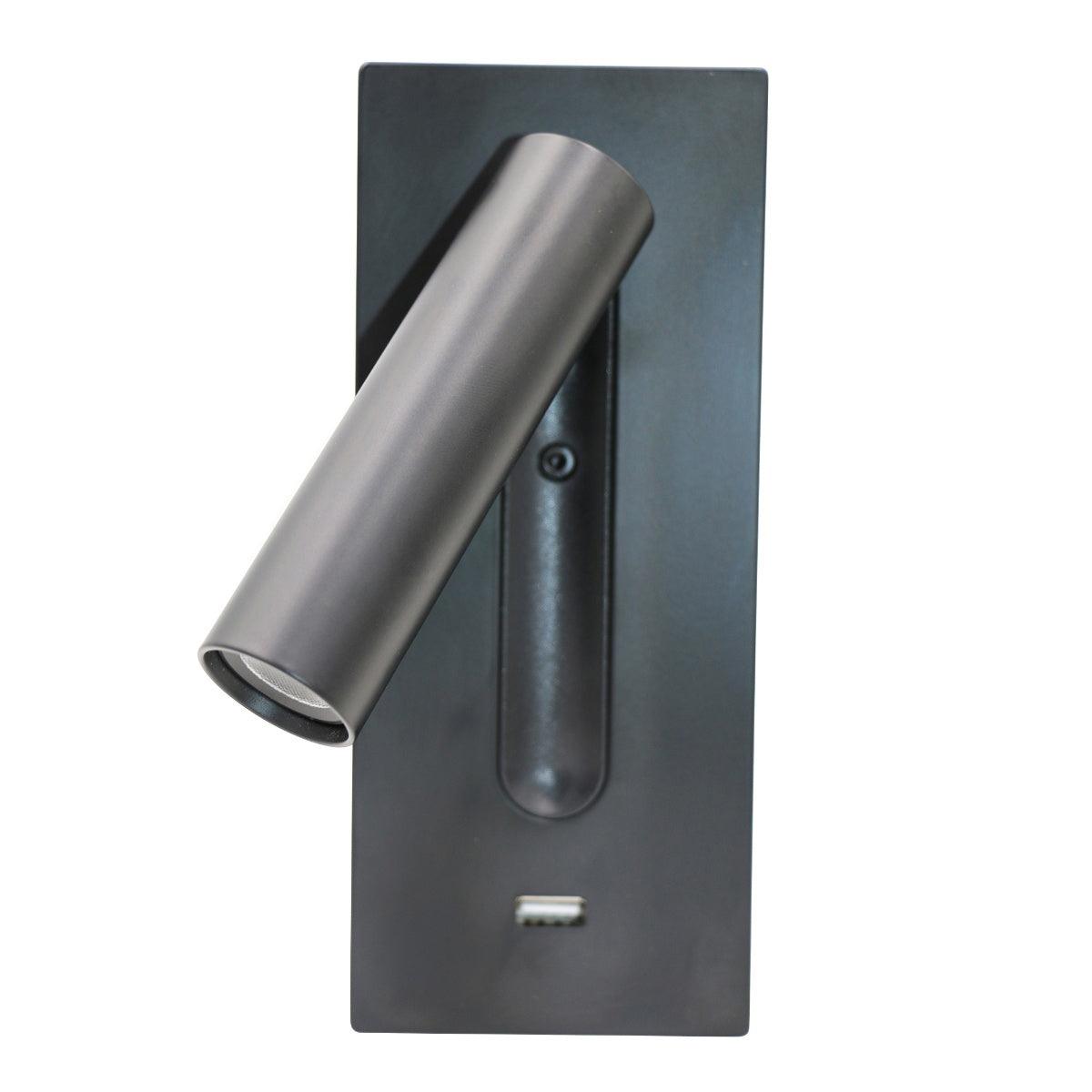 Fuse LED Wall Sconce with USB Charging Port for Bedside and Hallway