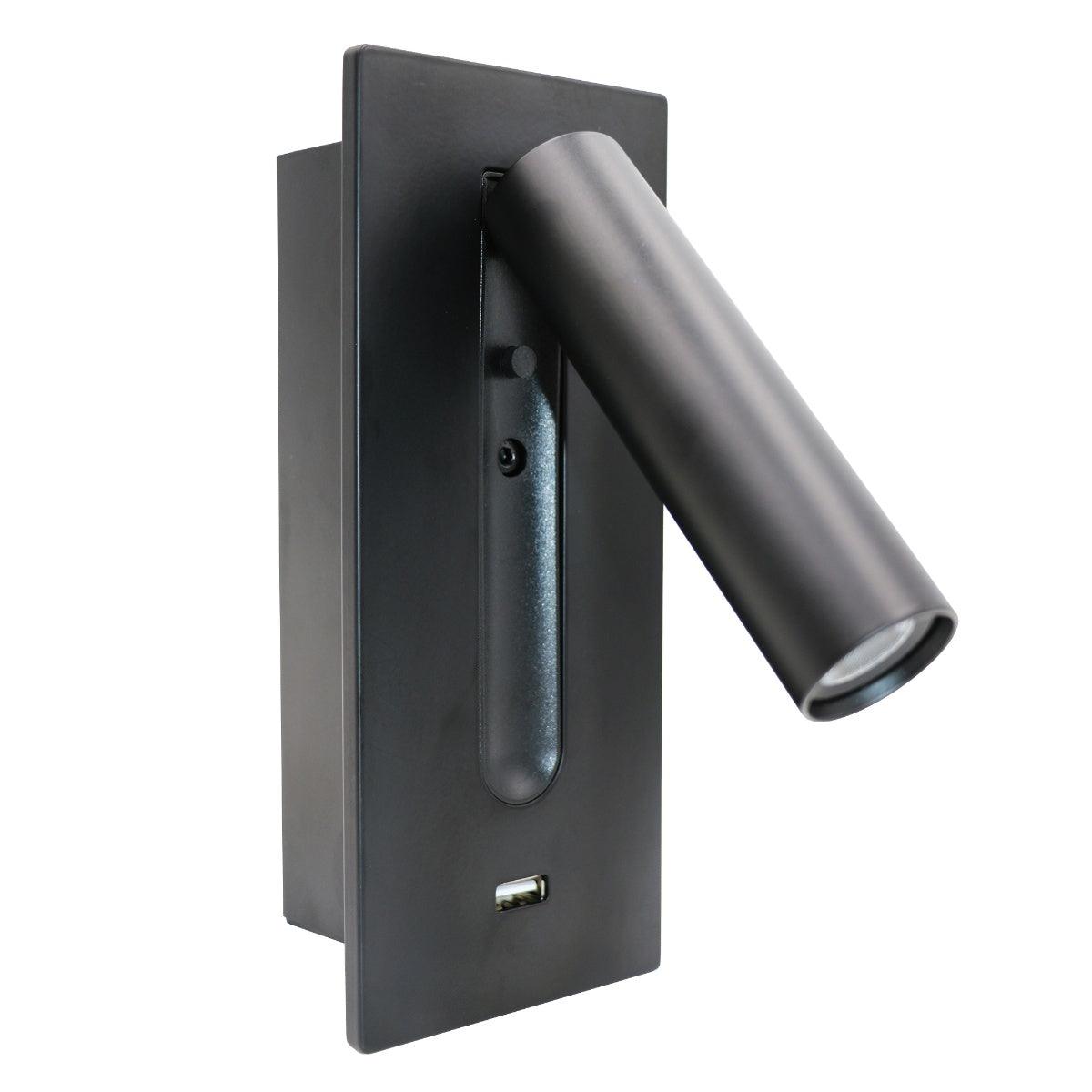 Fuse LED Wall Sconce with USB Charging Port for Bedside and Hallway