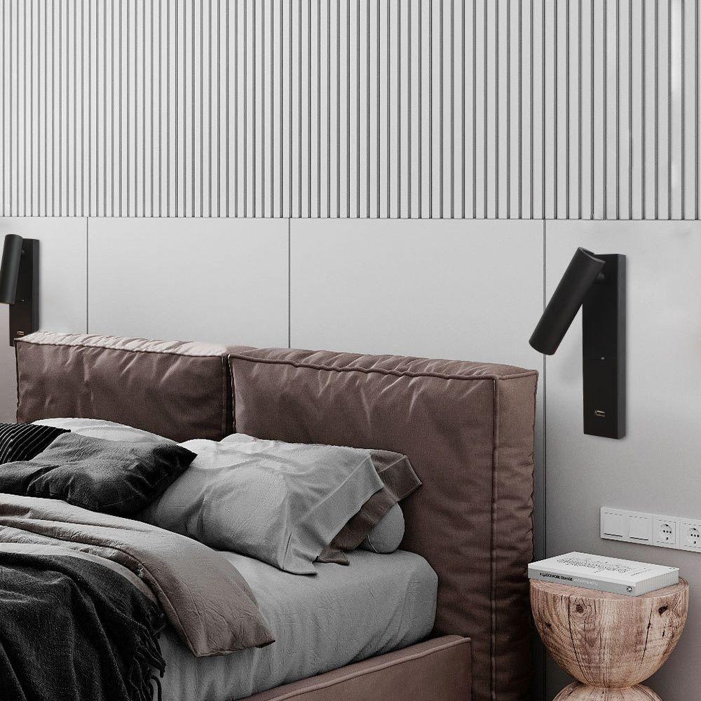 Fuse LED Wall Sconce with USB Charging Port for Bedside and Hallway