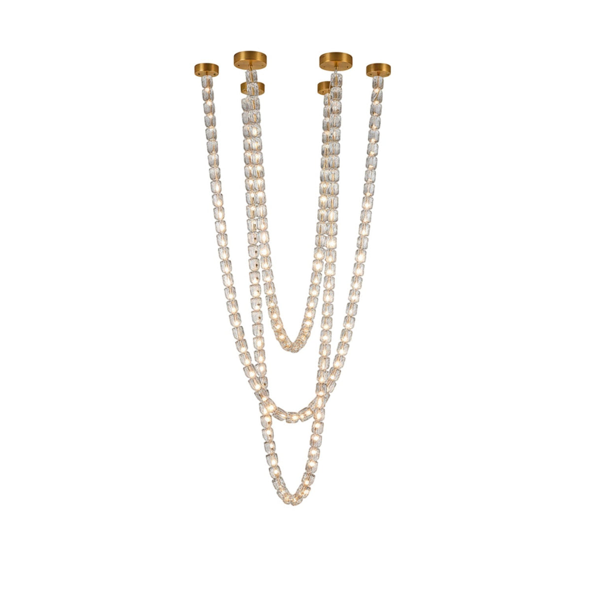 Gabriel Gold Crystal Chandelier – Sculptural LED Pendant for Modern Interiors