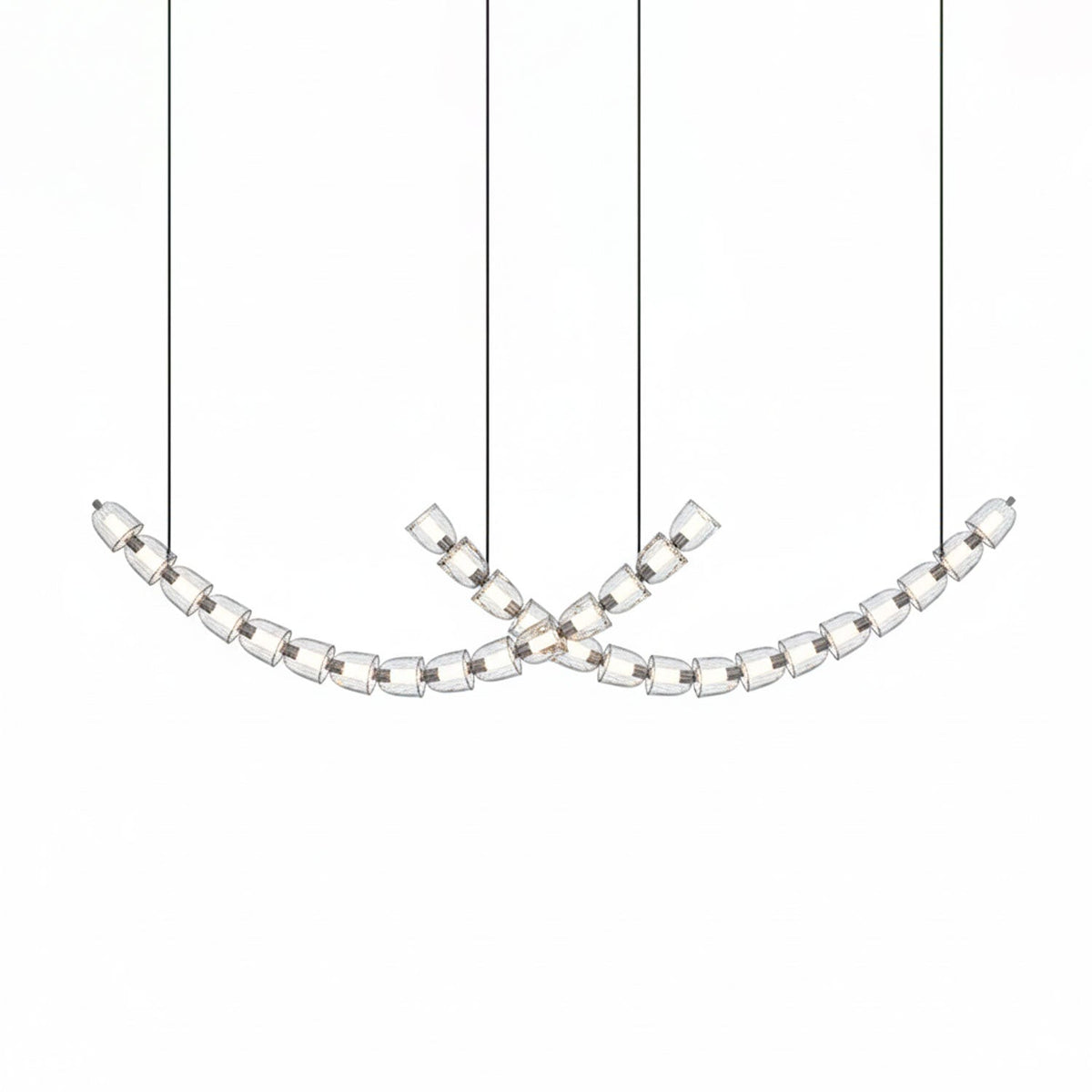 Gabriel Curved LED Chandelier — Customizable Modern Statement Light