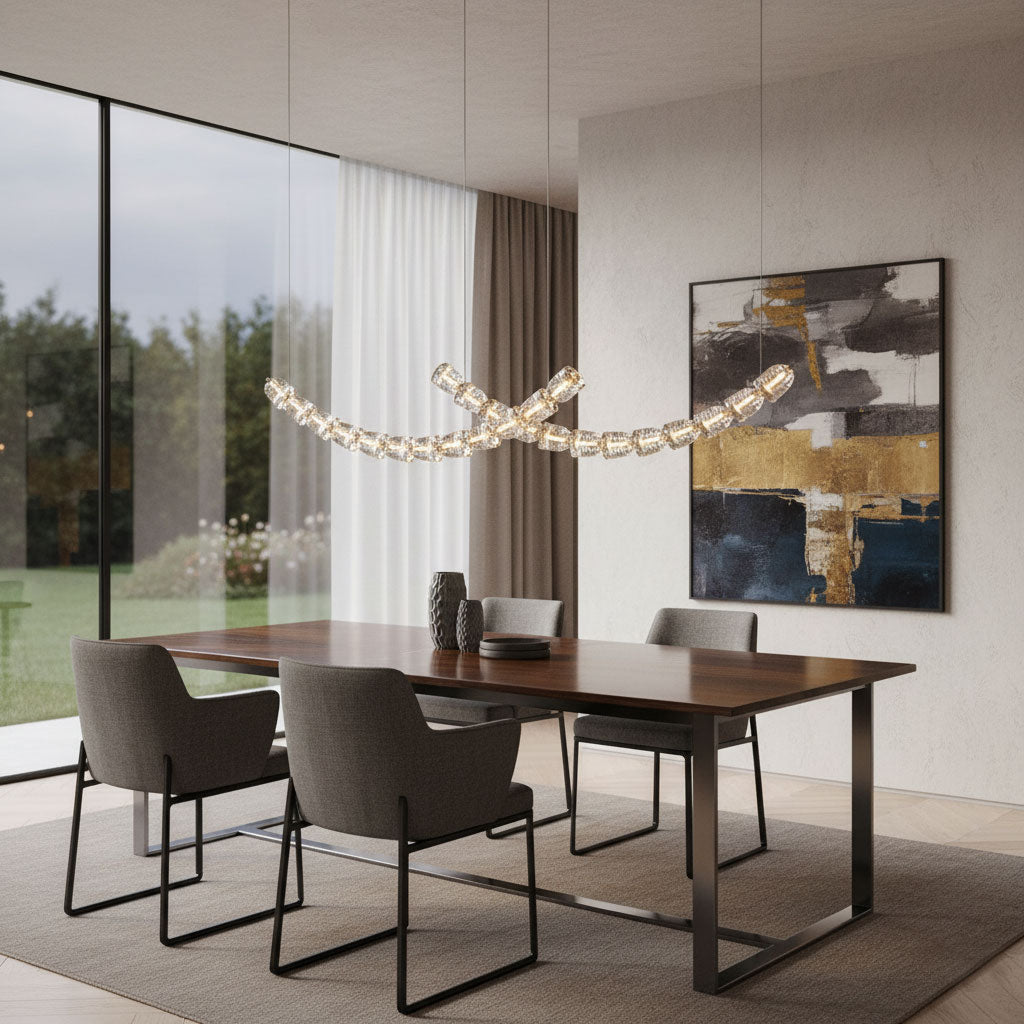 Gabriel Curved LED Chandelier — Customizable Modern Statement Light