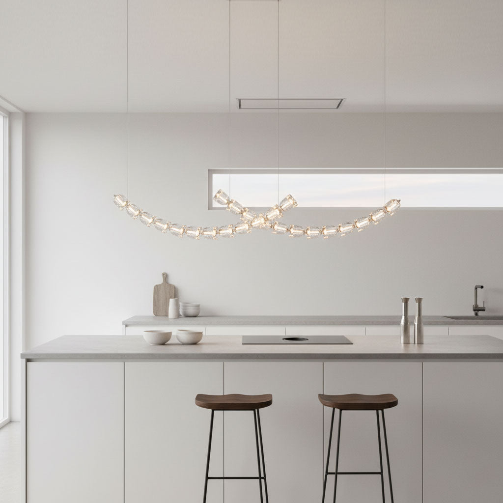 Gabriel Curved LED Chandelier — Customizable Modern Statement Light