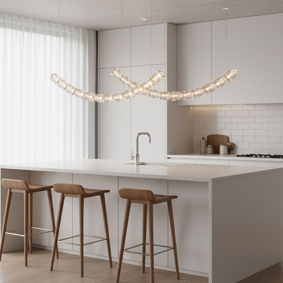 Gabriel Curved LED Chandelier — Customizable Modern Statement Light