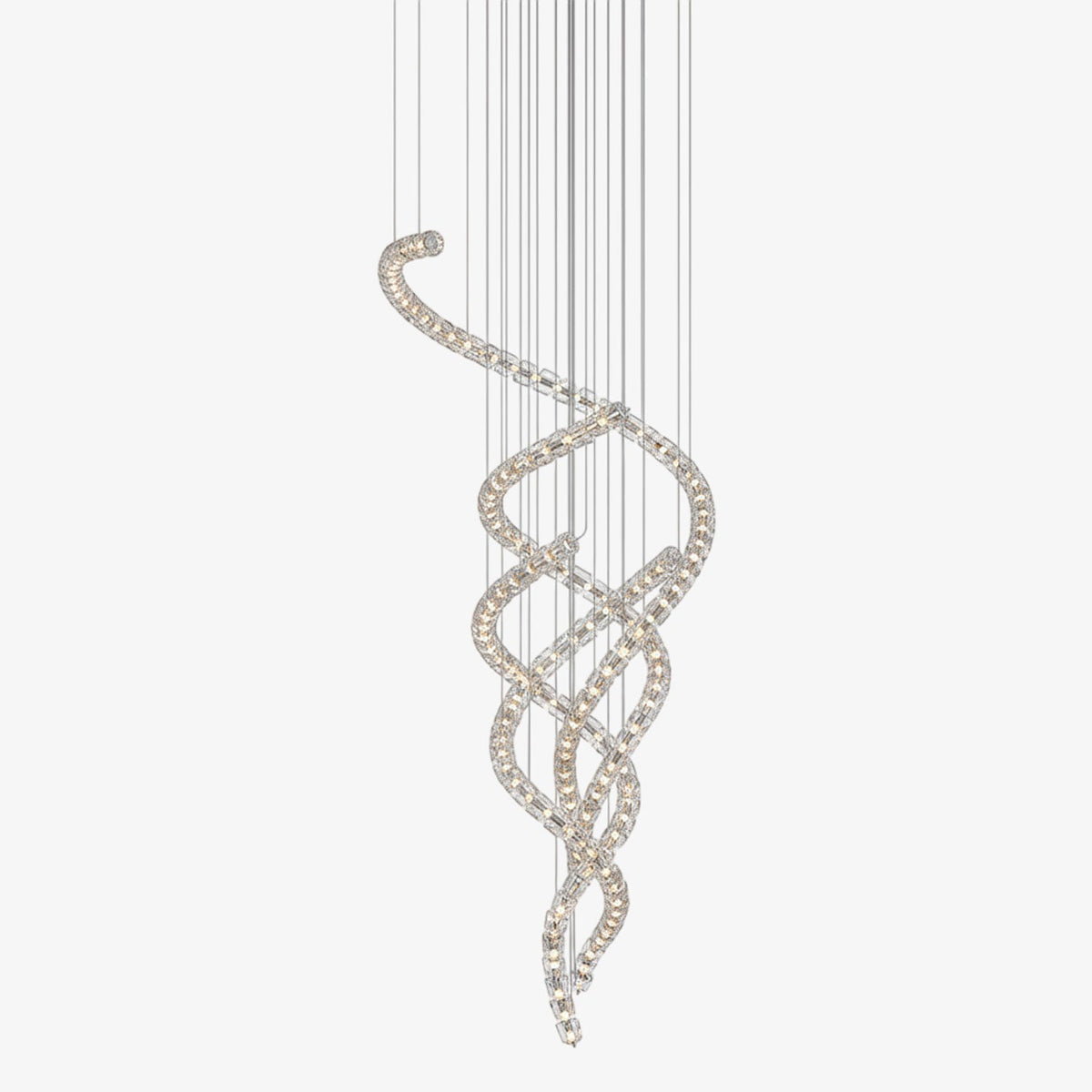Gabriel Spiral LED Chandelier — Modern Sculptural Pendant Light for Luxury Interiors