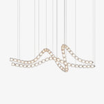 Gabriel Waveform LED Chandelier – Linear Crystal Arc for Modern Interiors