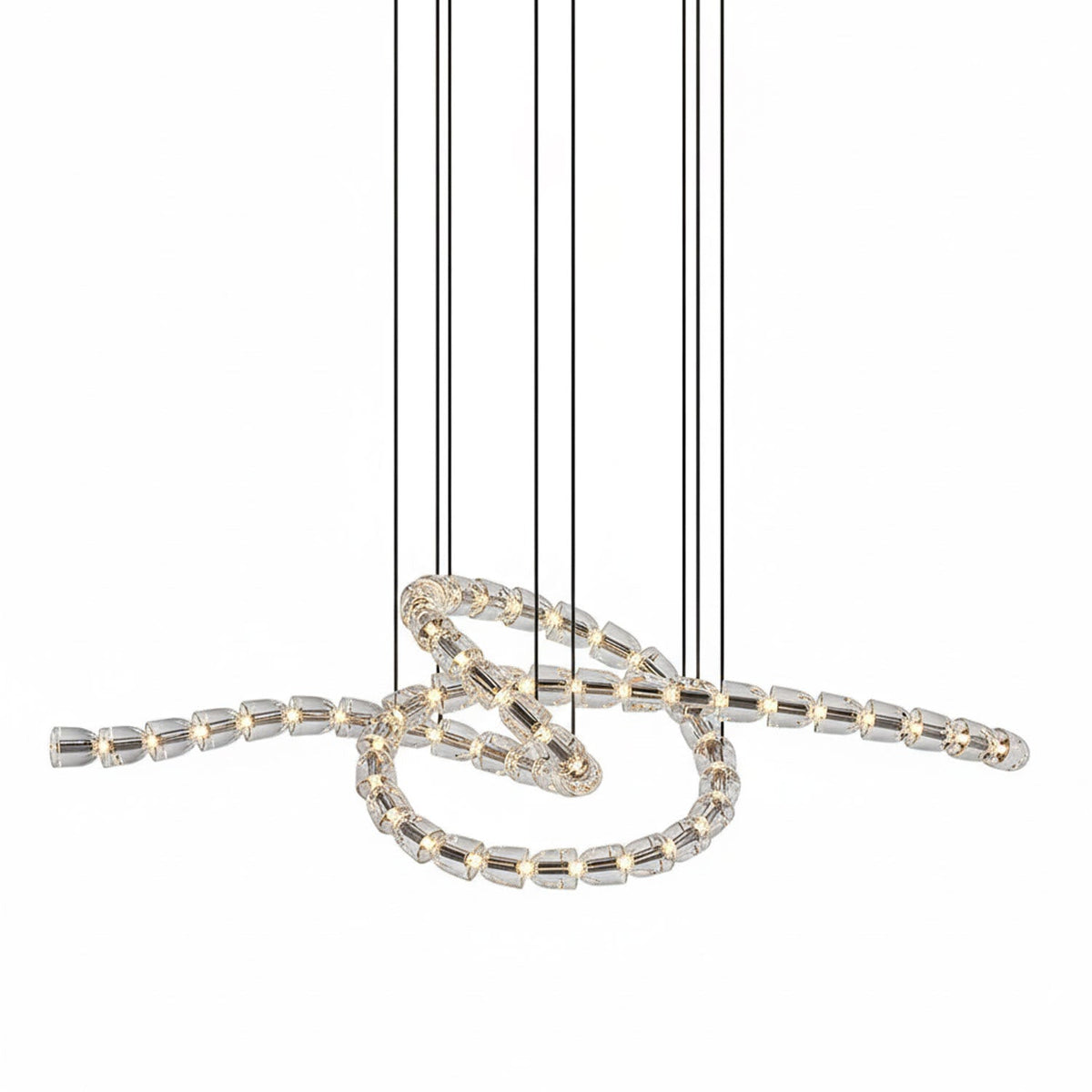 Gabriel Twist LED Chandelier — Custom Designer Pendant for Luxury Interiors