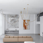 Gabriel Gold Crystal Chandelier – Sculptural LED Pendant for Modern Interiors