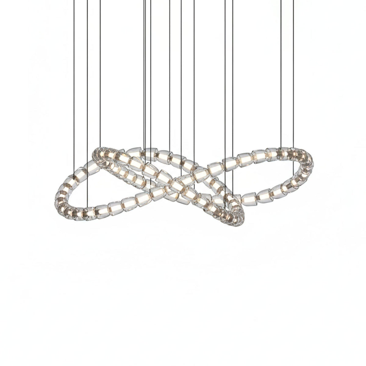 Gabriel Infinity Loop LED Chandelier — Modern Crystal Pendant Light