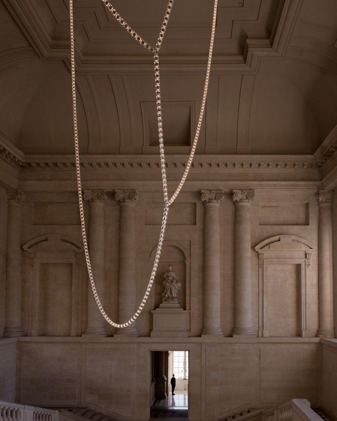Gabriel Gold Crystal Chandelier – Sculptural LED Pendant for Modern Interiors