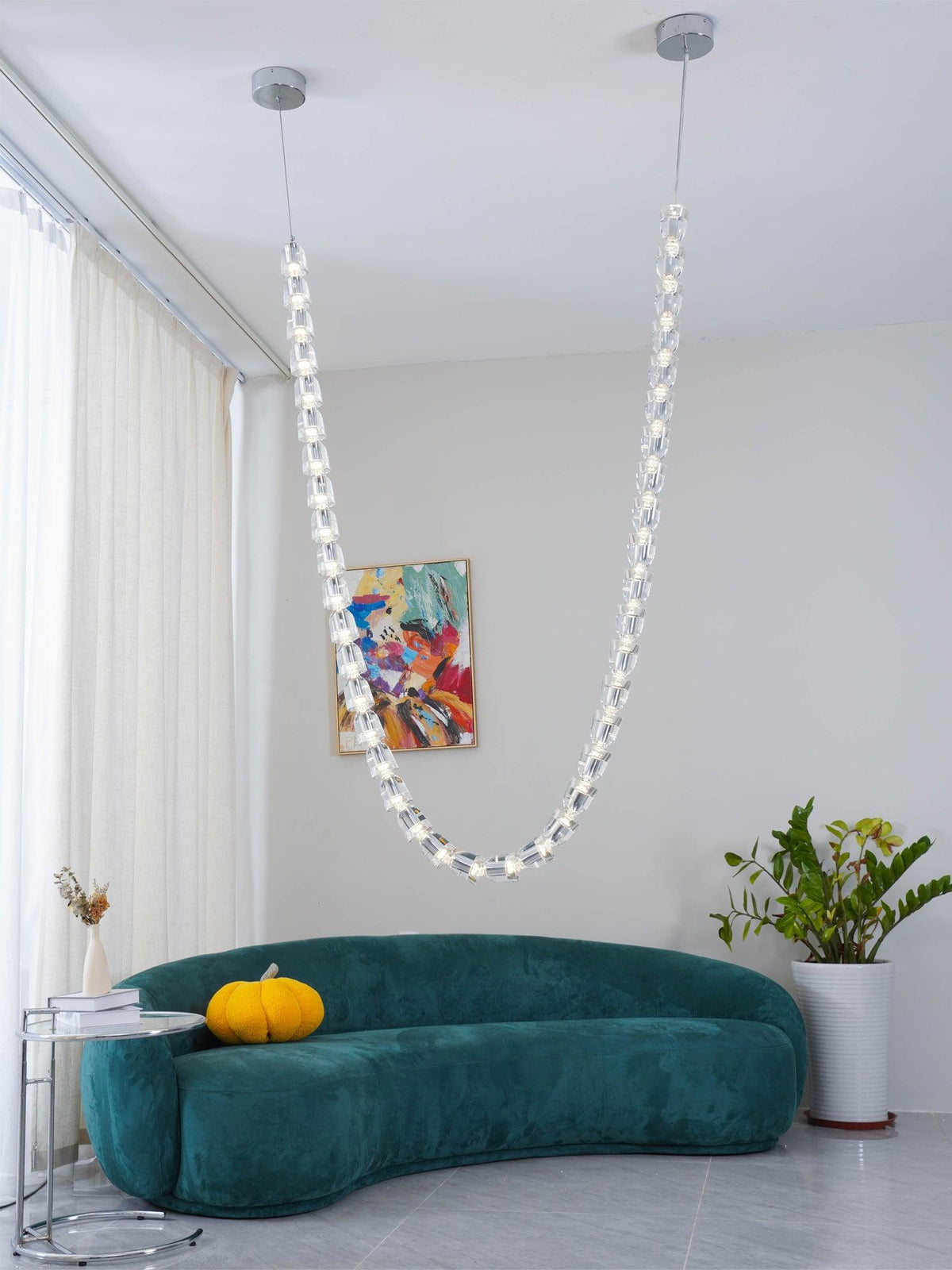 Gabriel Gold Crystal Chandelier – Sculptural LED Pendant for Modern Interiors