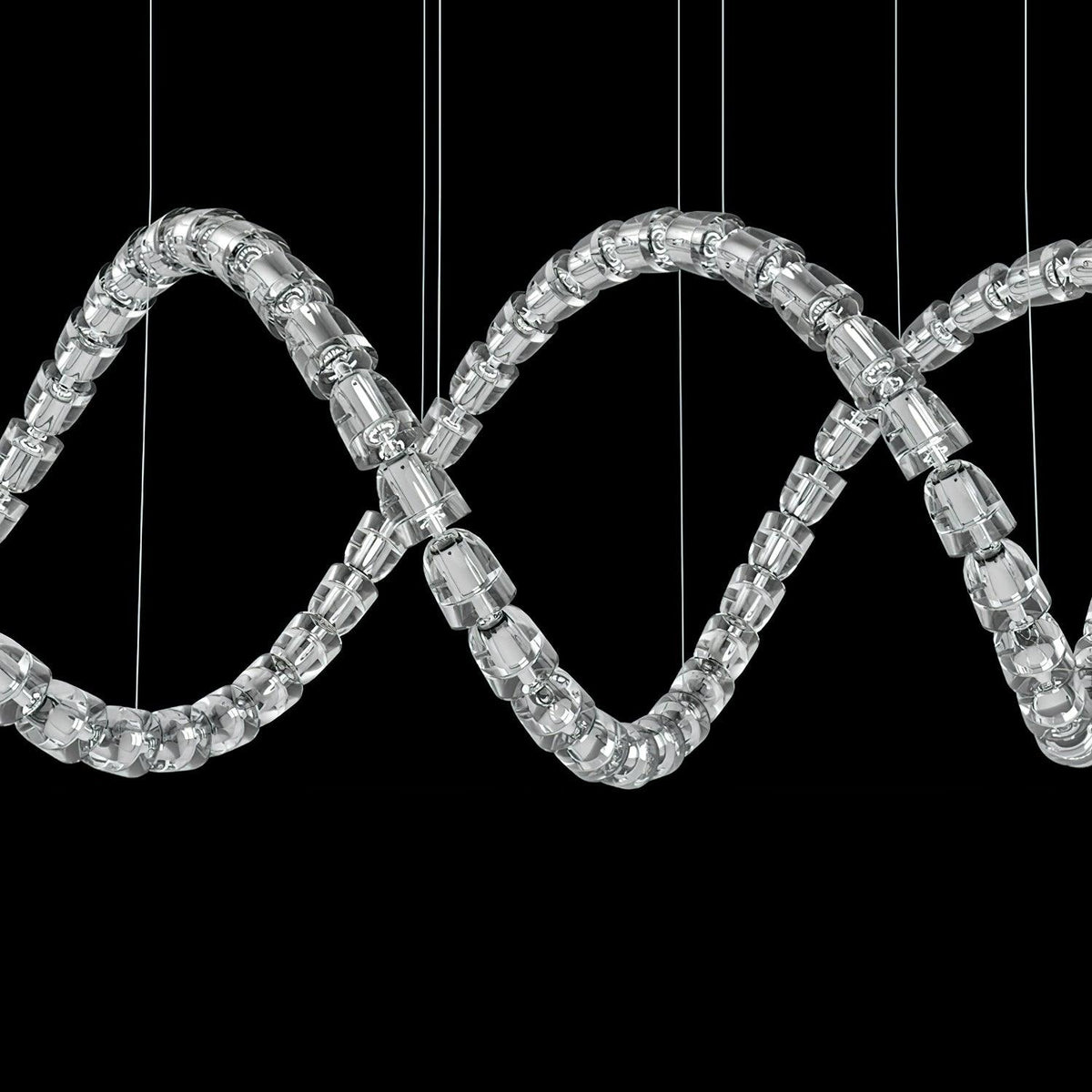 Gabriel Infinity Loop LED Chandelier — Modern Crystal Pendant Light