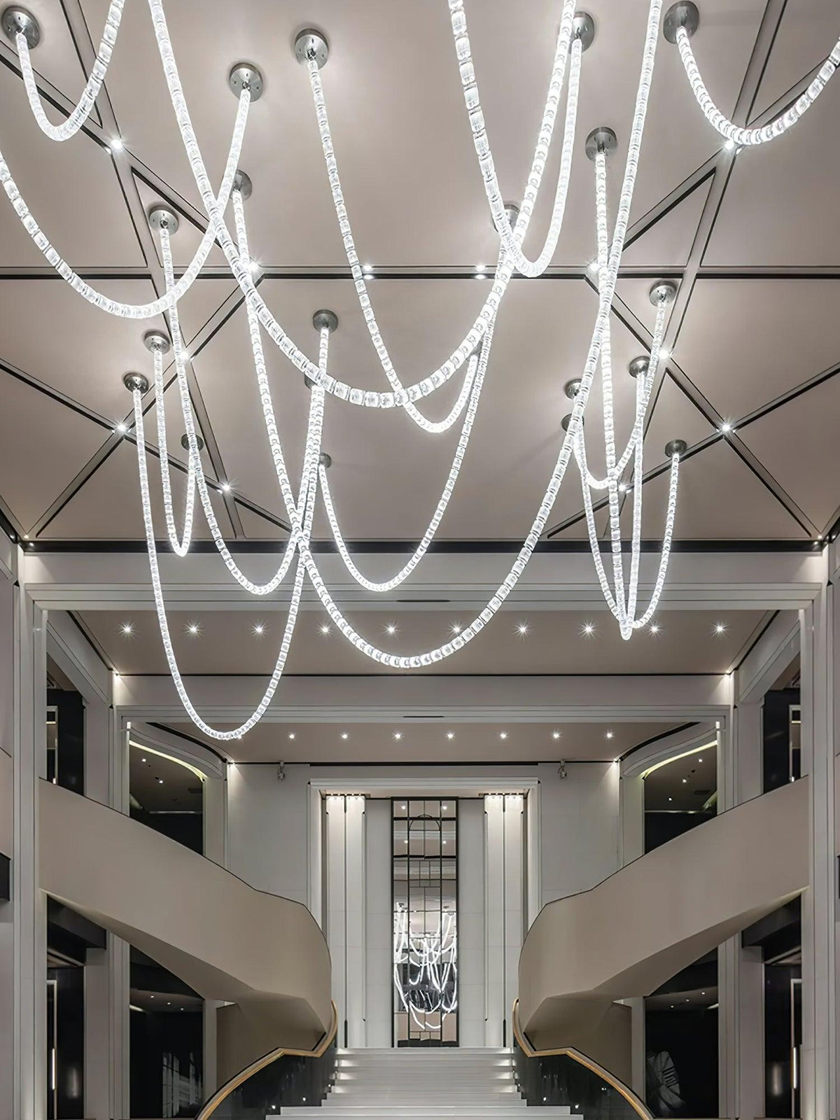 Gabriel Infinity Loop LED Chandelier — Modern Crystal Pendant Light