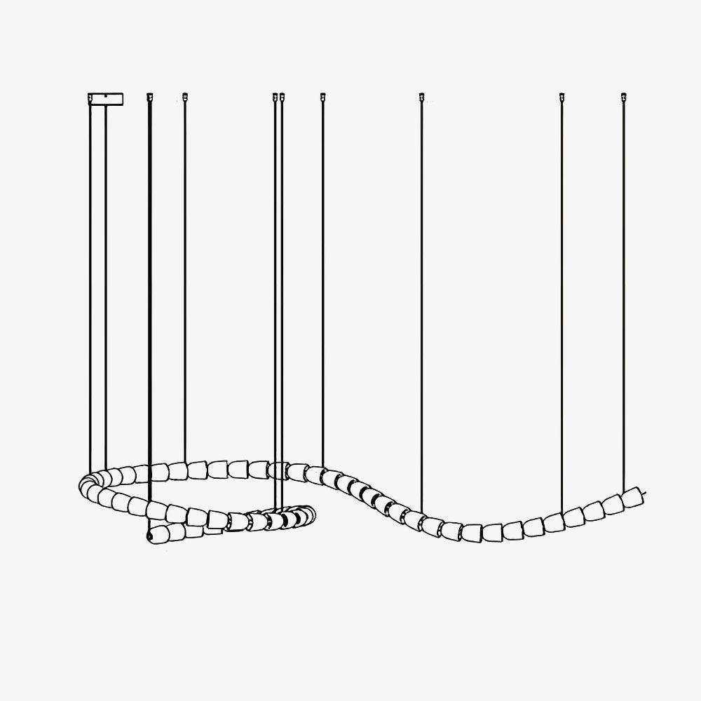 Gabriel Wave LED Chandelier – Sculptural Crystal Acrylic Pendant Light