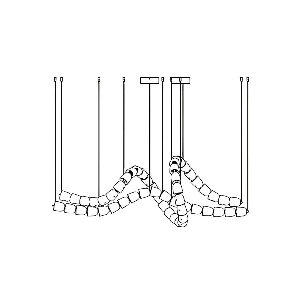 Gabriel Gold Crystal Chandelier – Sculptural LED Pendant for Modern Interiors