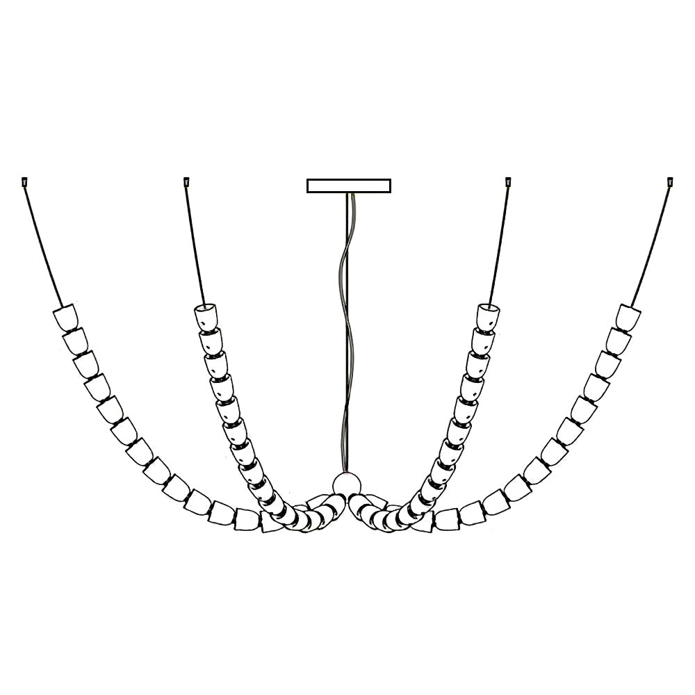 Gabriel Gold Crystal Chandelier – Sculptural LED Pendant for Modern Interiors