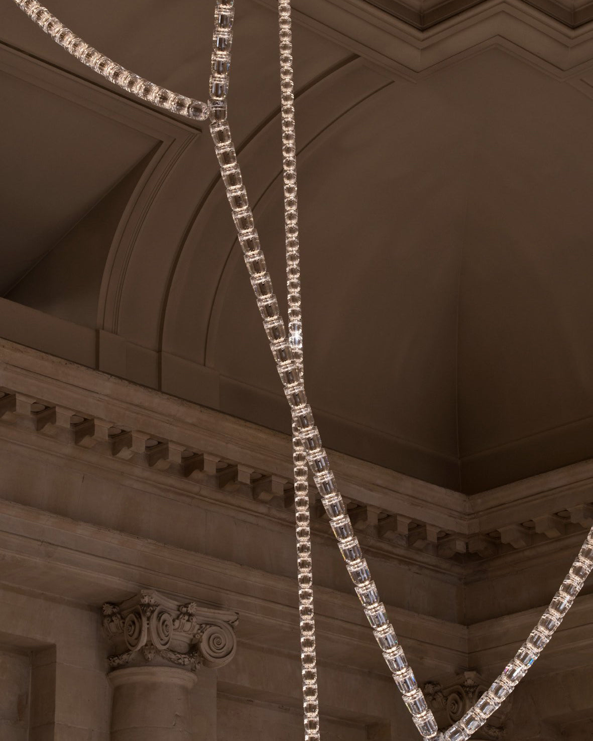 Gabriel Gold Crystal Chandelier – Sculptural LED Pendant for Modern Interiors