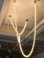 Gabriel Gold Crystal Chandelier – Sculptural LED Pendant for Modern Interiors