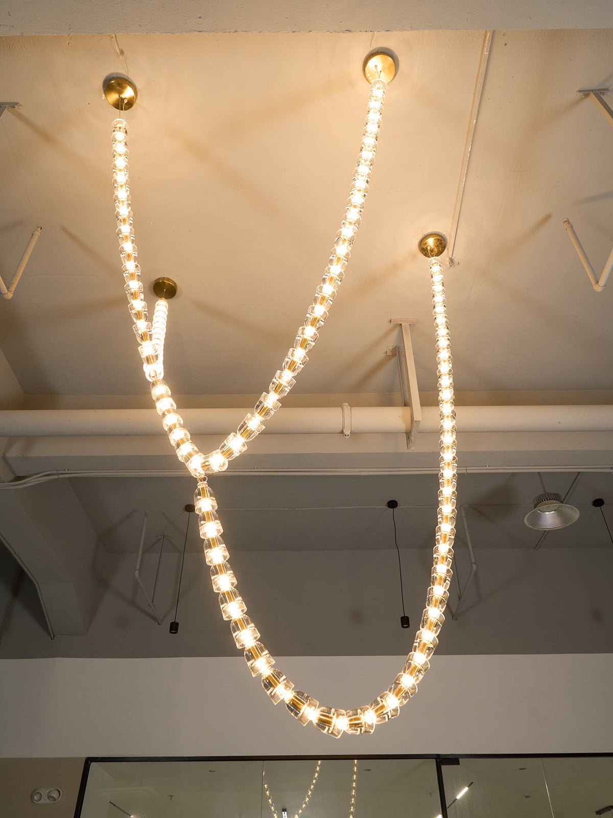 Gabriel Gold Crystal Chandelier – Sculptural LED Pendant for Modern Interiors