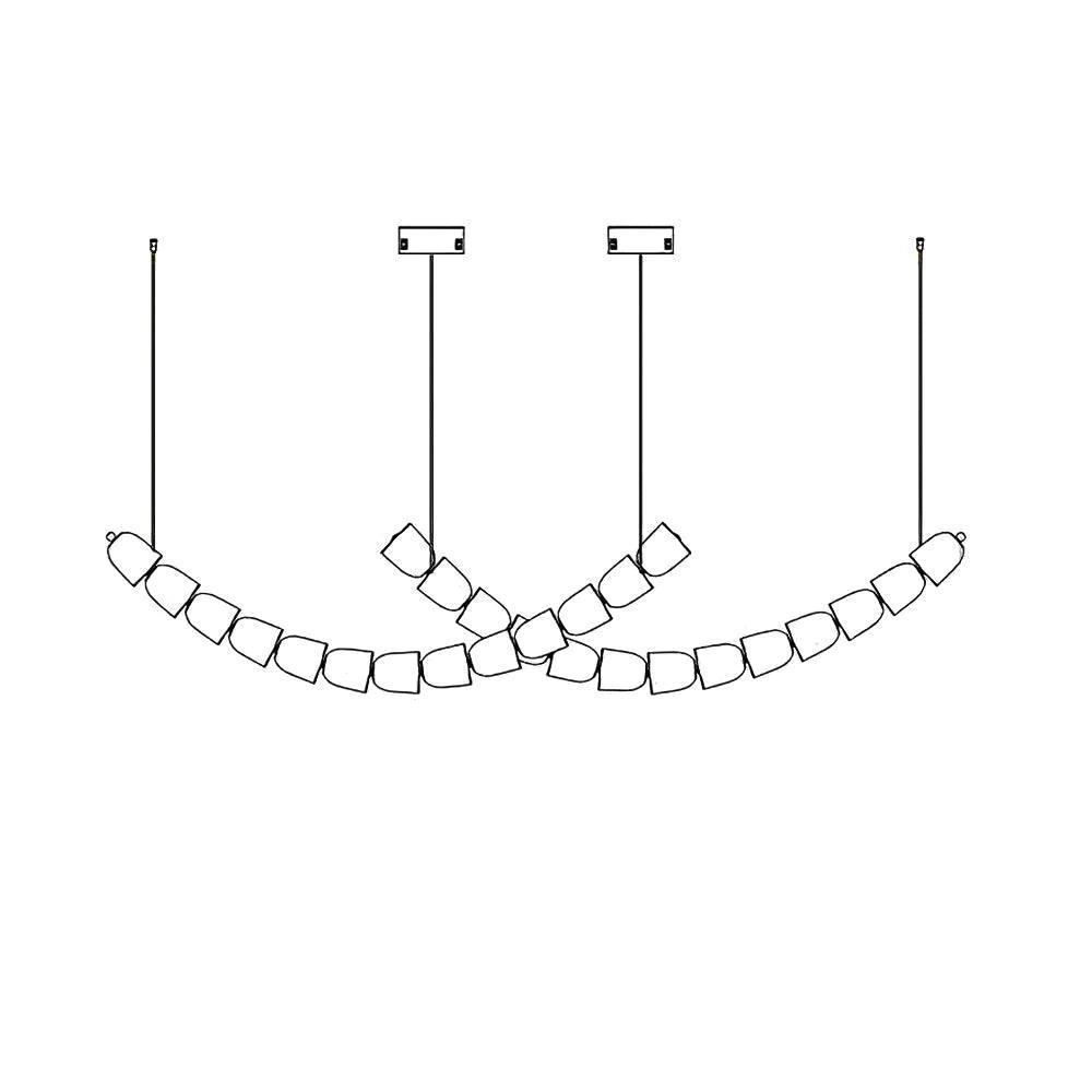 Gabriel Curved LED Chandelier — Customizable Modern Statement Light