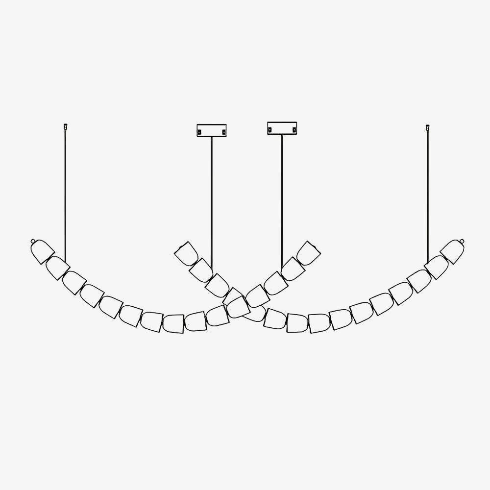 Gabriel Curved LED Chandelier — Customizable Modern Statement Light