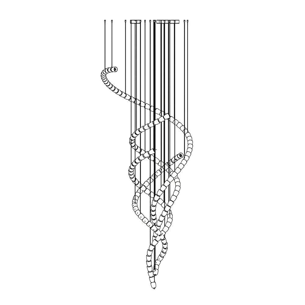 Gabriel Spiral LED Chandelier — Modern Sculptural Pendant Light for Luxury Interiors