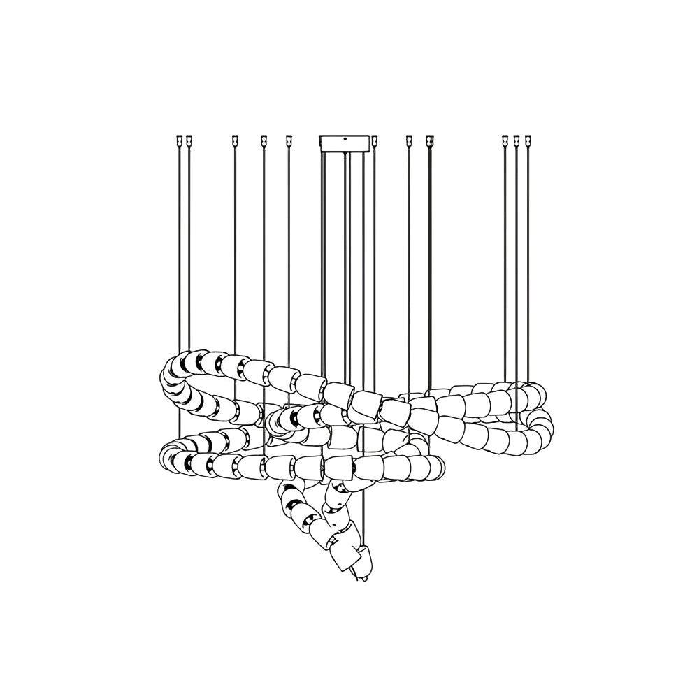 Gabriel Spiral LED Chandelier — Modern Sculptural Pendant Light for Luxury Interiors