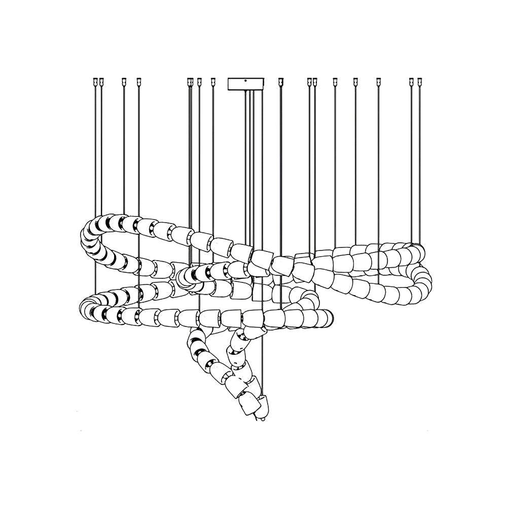 Gabriel Spiral LED Chandelier — Modern Sculptural Pendant Light for Luxury Interiors