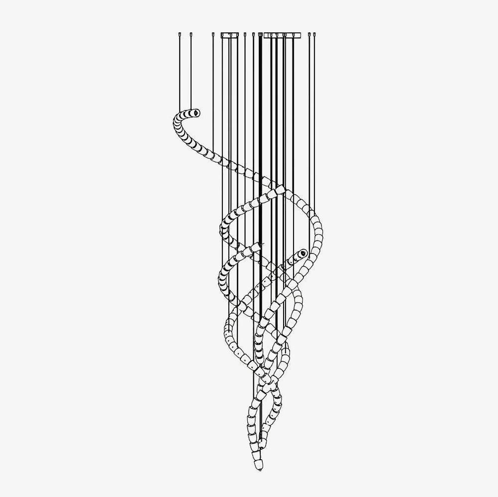 Gabriel Spiral LED Chandelier — Modern Sculptural Pendant Light for Luxury Interiors
