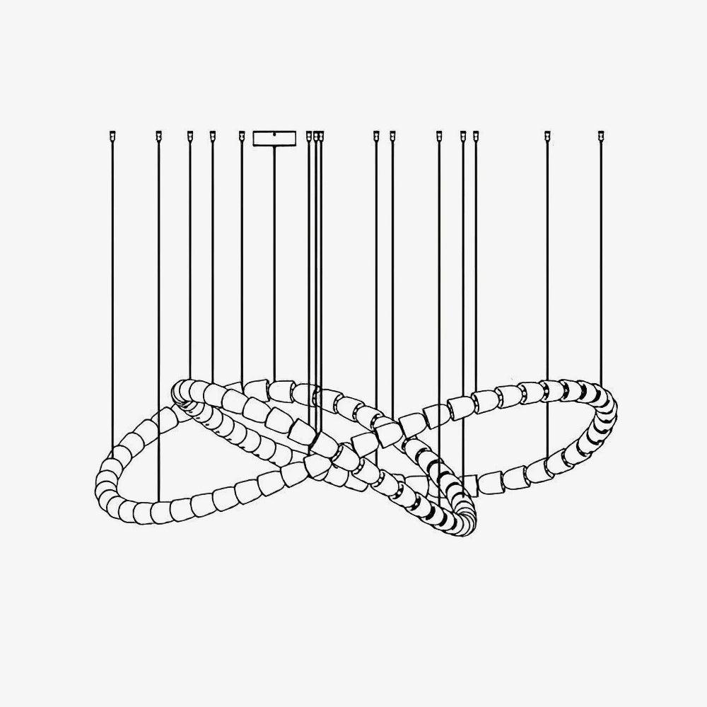 Gabriel Infinity Loop LED Chandelier — Modern Crystal Pendant Light