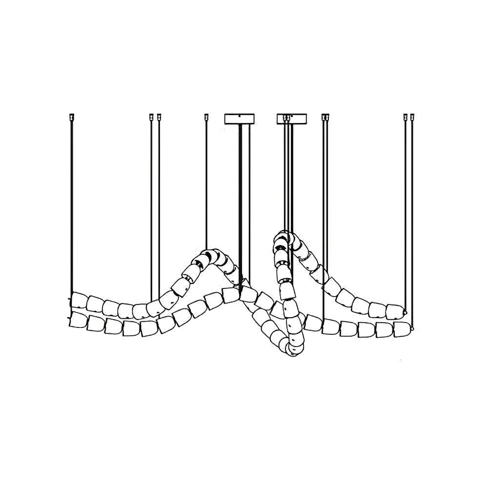 Gabriel Waveform LED Chandelier – Linear Crystal Arc for Modern Interiors