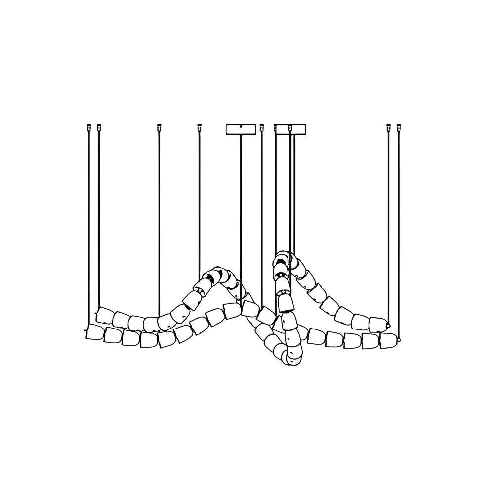 Gabriel Waveform LED Chandelier – Linear Crystal Arc for Modern Interiors