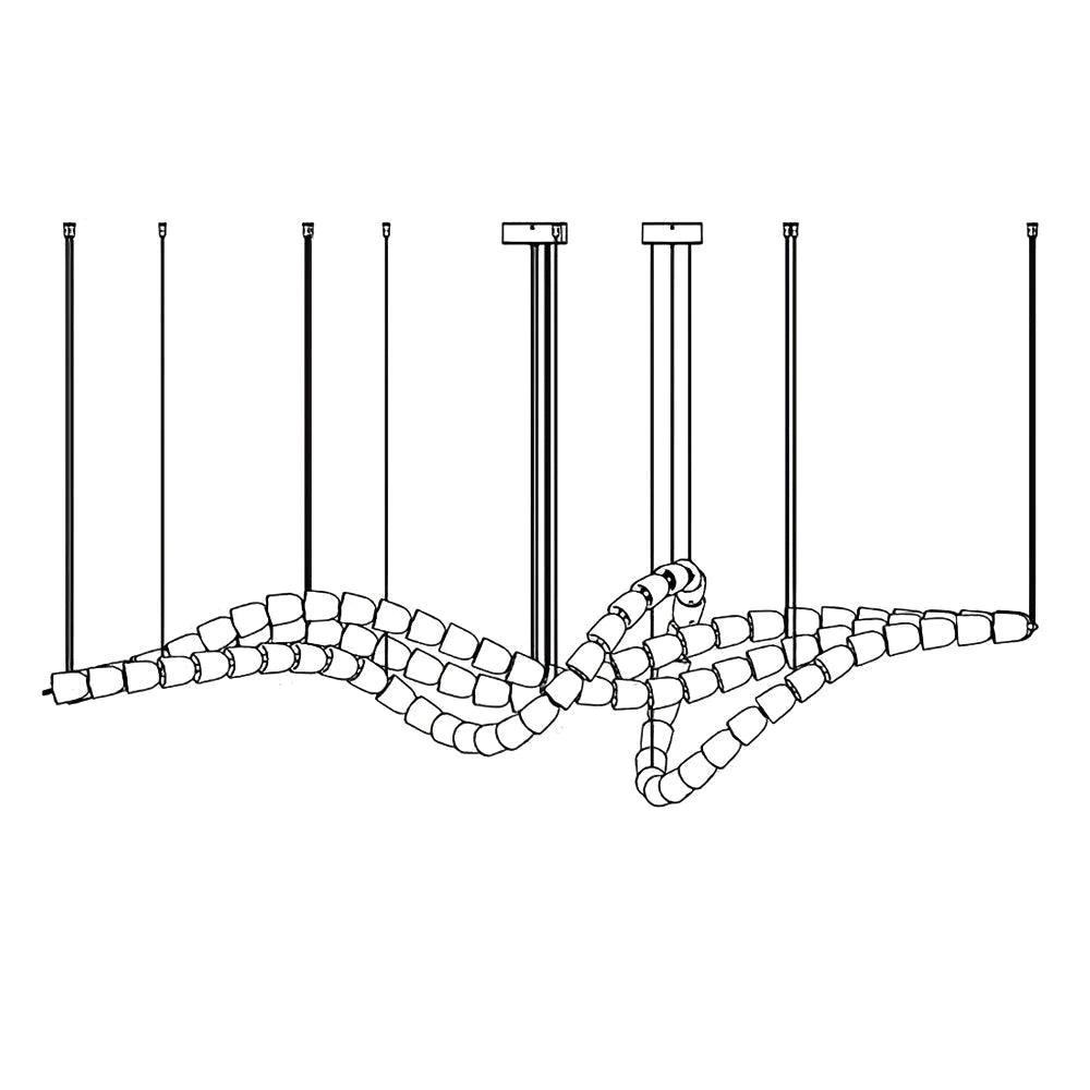 Gabriel Waveform LED Chandelier – Linear Crystal Arc for Modern Interiors
