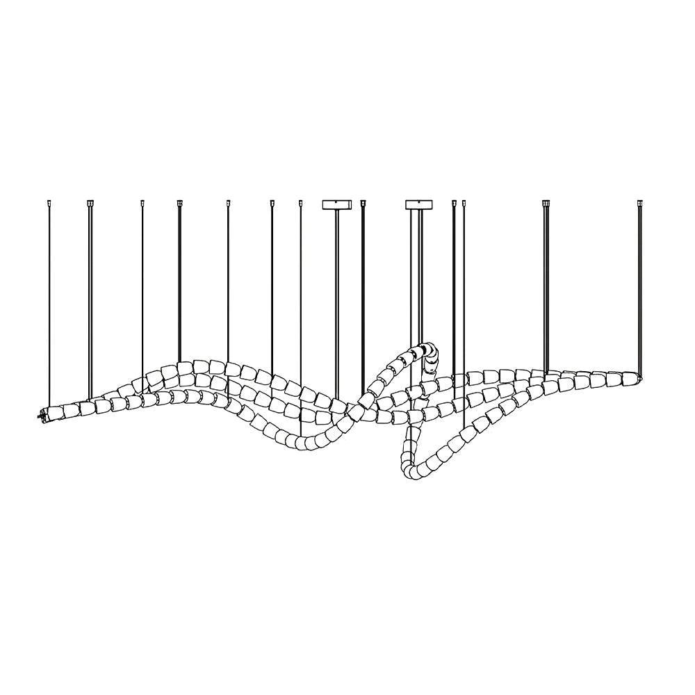 Gabriel Waveform LED Chandelier – Linear Crystal Arc for Modern Interiors
