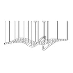 Gabriel Waveform LED Chandelier – Linear Crystal Arc for Modern Interiors