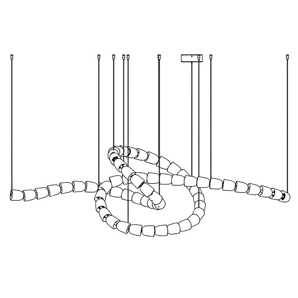 Gabriel Twist LED Chandelier — Custom Designer Pendant for Luxury Interiors