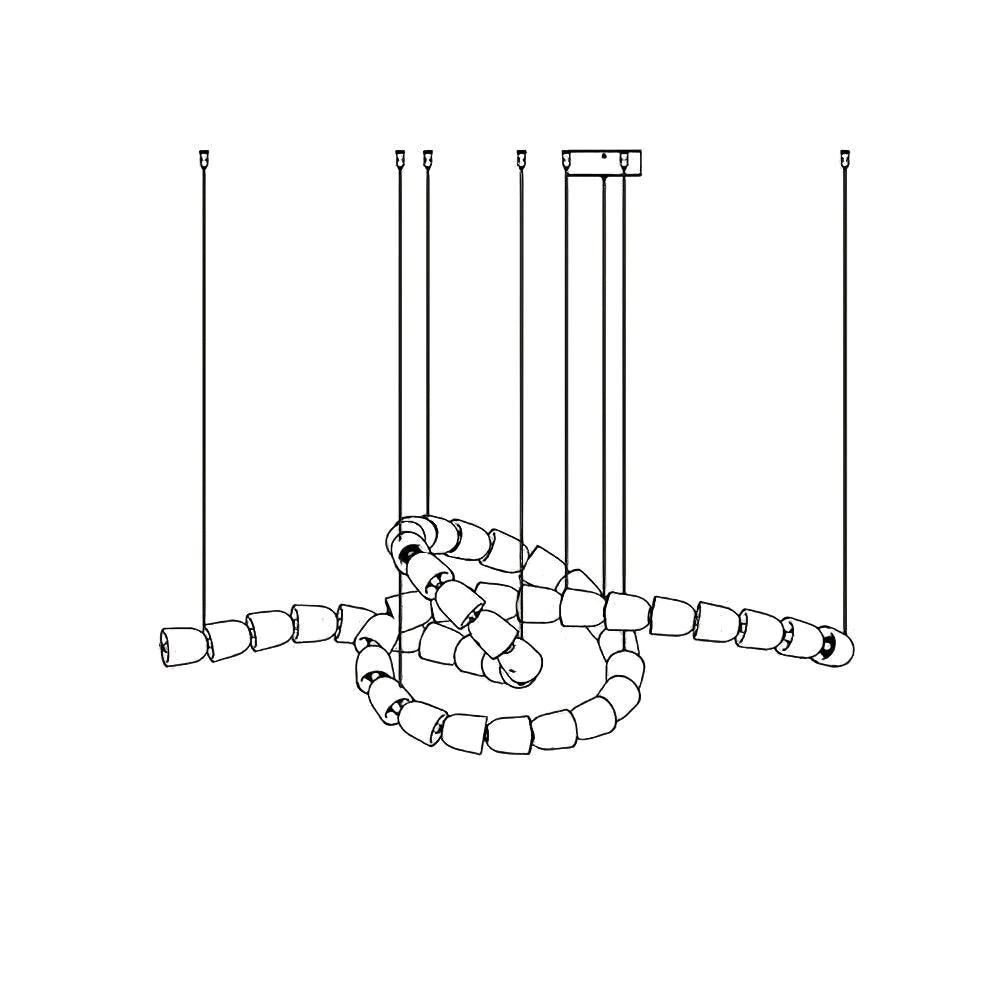 Gabriel Twist LED Chandelier — Custom Designer Pendant for Luxury Interiors
