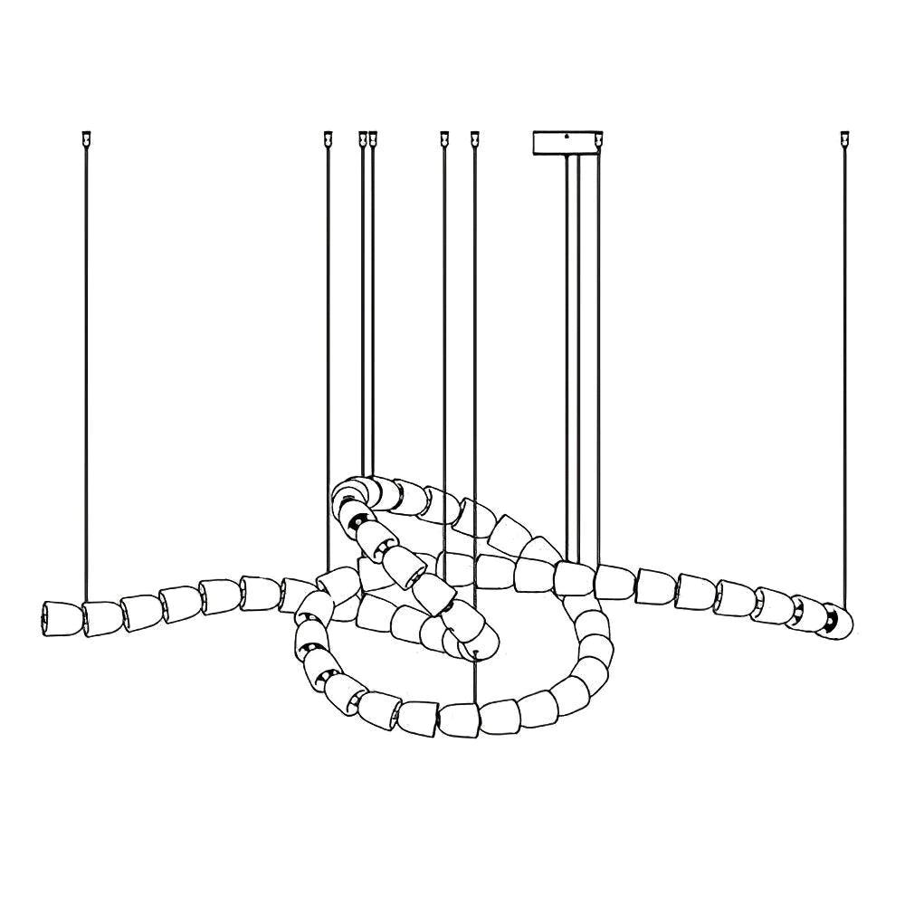 Gabriel Twist LED Chandelier — Custom Designer Pendant for Luxury Interiors