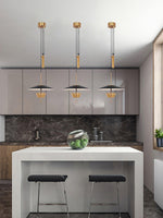 Gaetano Modern LED Pendant Light with Acrylic Shade in Black or Gold