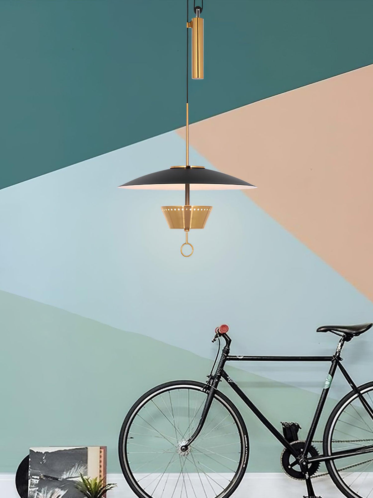 Gaetano Modern LED Pendant Light with Acrylic Shade in Black or Gold