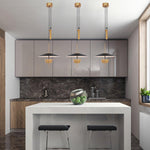 Gaetano Modern LED Pendant Light with Acrylic Shade in Black or Gold