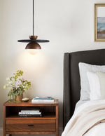 Gaia Orbit Pendant Light in Walnut, Travertine & Opal Glass