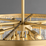 Gaia Round Crystal Chandelier in Brushed Brass for Dining Room and Living Room