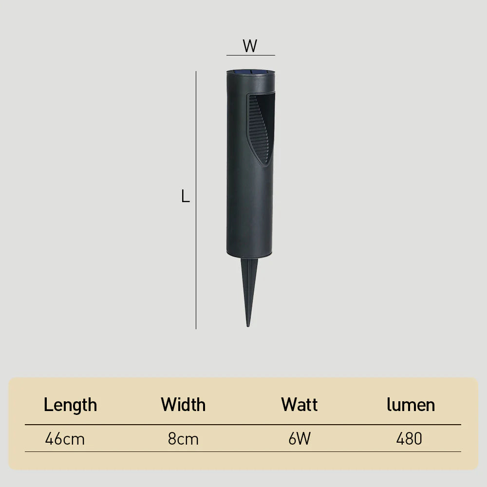 Solar Power Black Garden Floor Lights